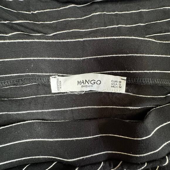 MANGO - Woman's Black & White Slit Hem Striped Skirt Size Small - Picture 6 of 8
